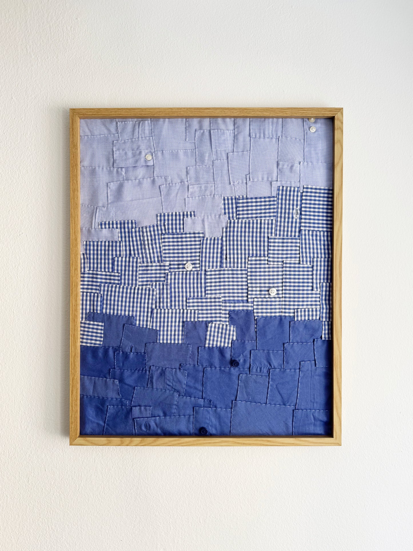 DISPONIBLE POR ENCARGO Patchwork Reciclado Enmarcado - Azul