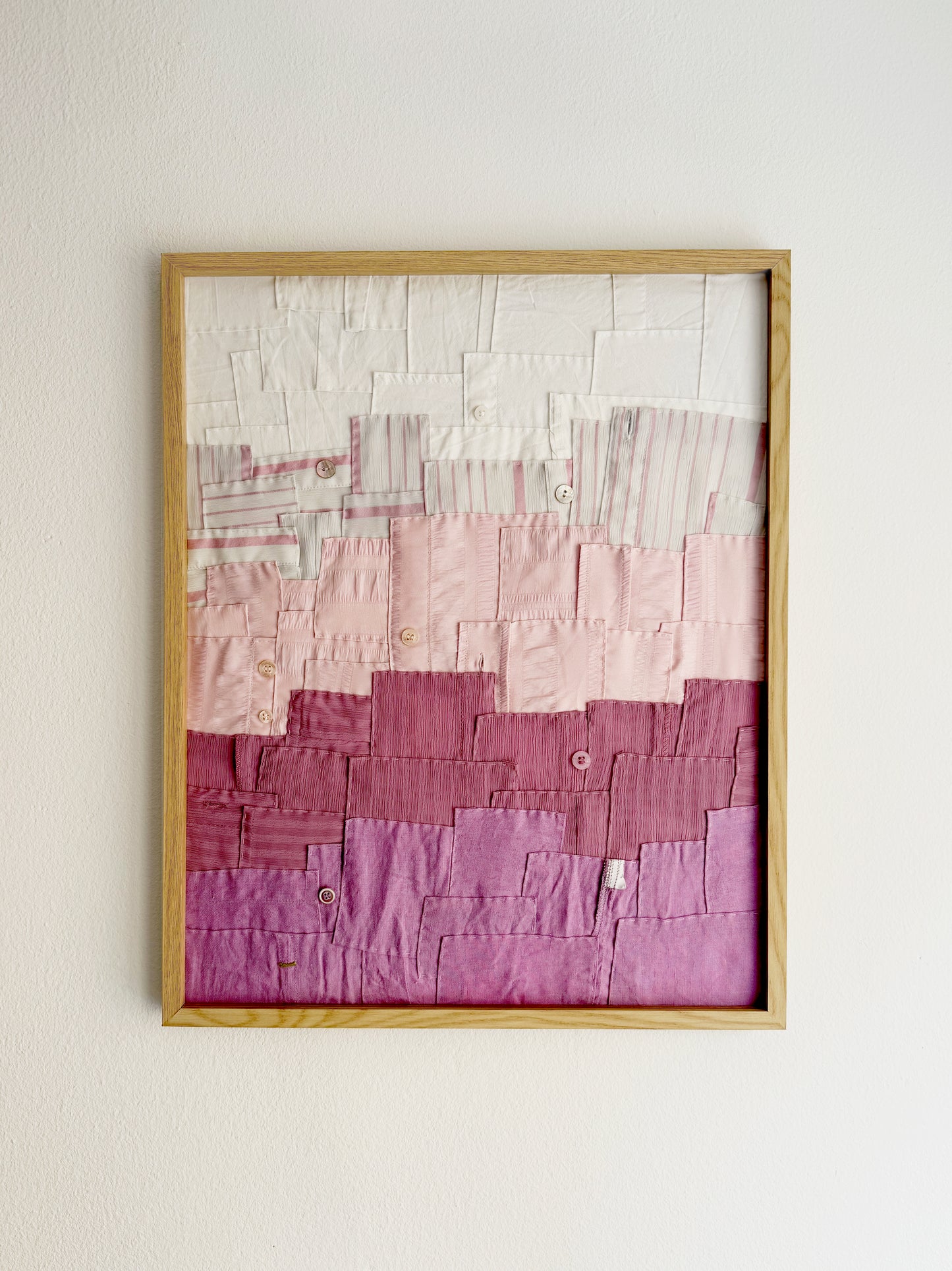 DISPONIBLE POR ENCARGO Patchwork Reciclado Enmarcado - Rosa