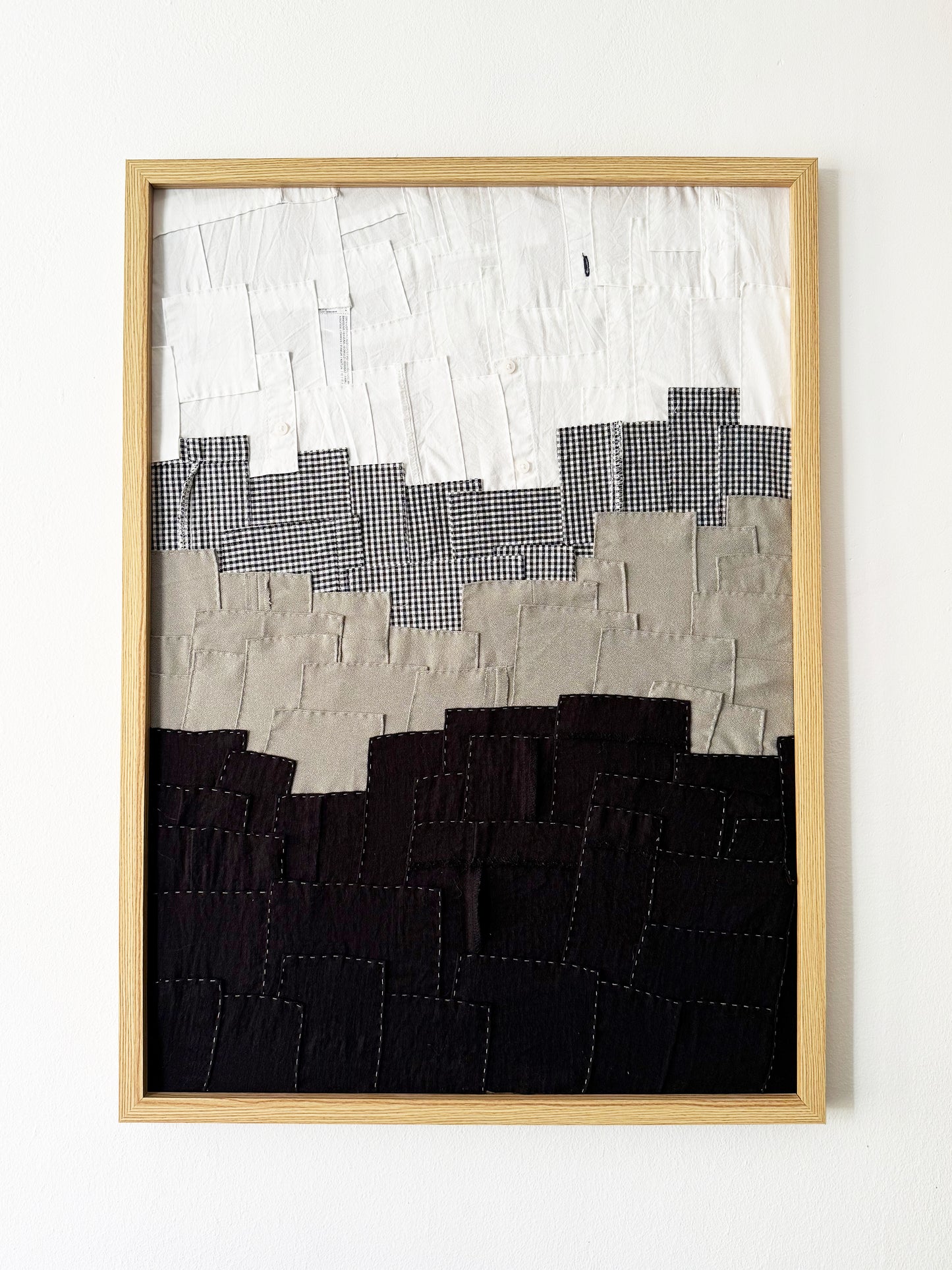 DISPONIBLE POR ENCARGO Patchwork Reciclado Enmarcado - Negro