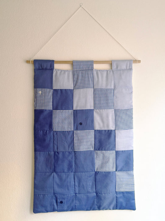 Wall-Hanging - Recycled Blue Patchwork